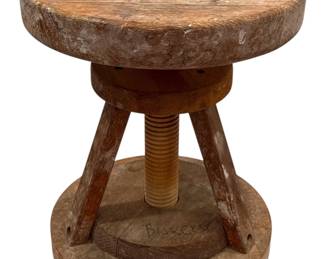 French Adjustable Work Studio Stool 