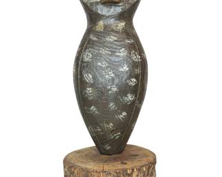Vintage Folk Art Carved Wood Owl Sculpture