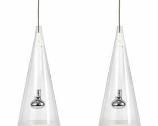 ACHILLE CASTIGLIONI (Italian 1918-2002) Flos Fucsia Pendant Lamp, Pair