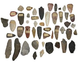 Collection Native American Arrowheads & Tools 