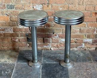 A Pair of Classic Retro Diner Stools 