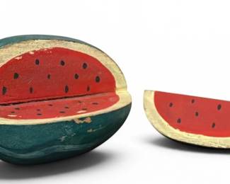 Miniature Americana Folk Art Painted Watermelon
