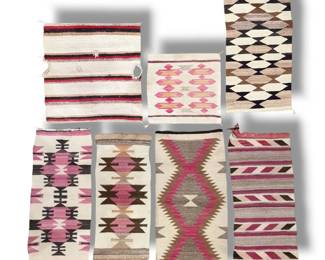 Seven Navajo Native American Wool Saddle Blankets