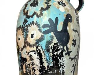 Vintage Folk Art Painted Jug