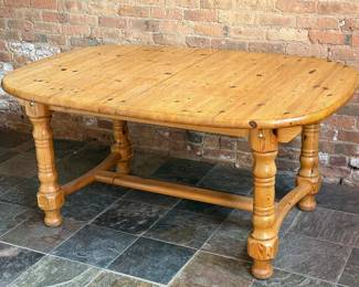 Sculpted Pine Scandinavian Extendable Dining Table  