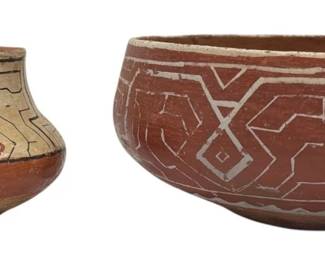 Two Peruvian Shipibo-Conibo Polychrome Vessels
