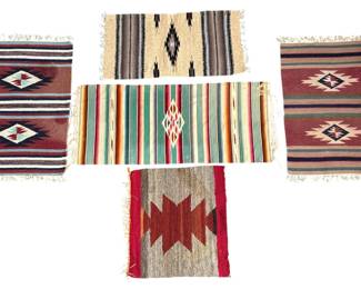 Five Mexican, Southwestern Wool Saddle Blankets