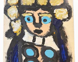 EDDY MUMMA (American, 1908-1986) Folk Art Portrait Painting 