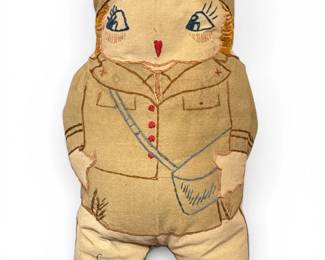 American Folk Art Ragtime WWII Womens Army Doll