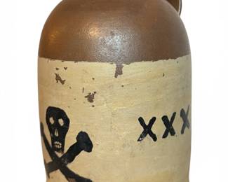 Old Folk Art Moonshine XXX Crock Jug 