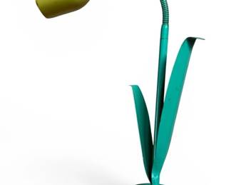 Vintage MIKE BLISS (American, 20th C.) Yellow Tulip Flower Lamp
