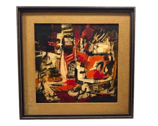In the Manner of JOHN HARRISON LEVEE Abstract Mid Century Oil Painting 