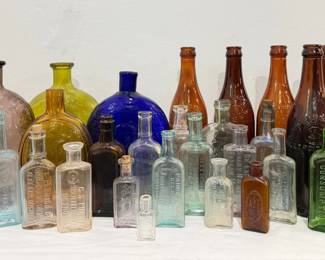 Large Collection of Early Glass Bottles