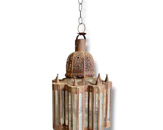 Vintage Moroccan Moorish Style Glass Latern Pendant