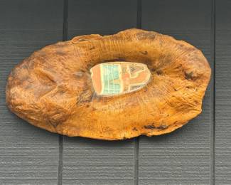 Early 1900s Folk Art Burlwood Mirror 
