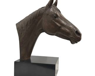 MARILYN NEWMARK (American, 1928-2013) Bronze Horse Head Sculpture