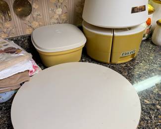 Vintage gold canister storage