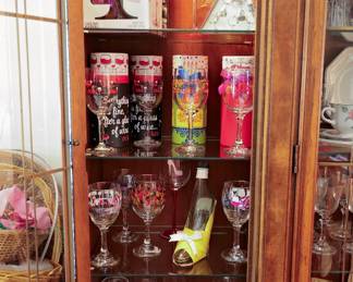 Novelty Wine Glass & Entertaining Collection Fun collection of novelty wine glasses, oversized wine goblets, and entertaining accessories perfect for parties, girls' nights, wine enthusiasts, and gift giving. Highlights include: Two oversized novelty wine glasses designed to hold an entire 750ml bottle of wine Humorous and themed wine glasses with witty sayings Birthday celebration wine glasses Girls' night and wine-themed stemware Decorative wine bottle accessories Assorted etched and specialty wine glasses Entertaining and barware pieces A great collection for wine lovers, entertainers, and anyone who enjoys unique glassware with personality.