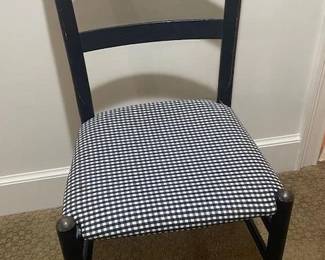 109 paintedchairwithginghamseat