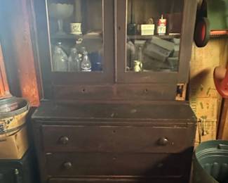 Antique Oak Secretary Desk with Hutch, Chittenden  Eastman