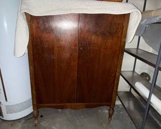 Antique Walnut Chifferobe Wardrobe Cabinet