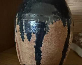 Japanese Studio Pottery Jar with Drip Glaze