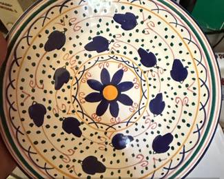 HandPainted Ceramic Plate  Vespro D.  Italian or Mediterranean Style