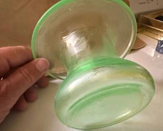 Green Depression Glass Ashtray or Candy Dish second image