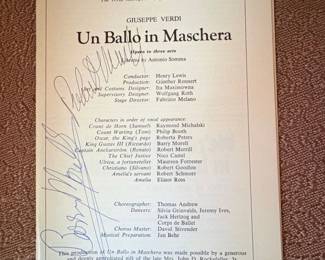 Metropolitan Opera Program  Un Ballo in Maschera  December ,  Signed