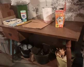 Antique Wooden Console Table with Drawer