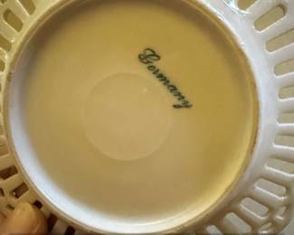 Lace Rimmed Porcelain Trinket Dish with Floral Motif  Germany second image