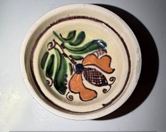 HandPainted Korond Ceramic Bowl with Floral Motif