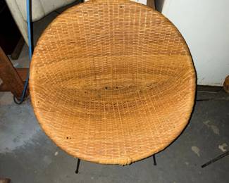 MidCentury Wicker and Iron Hoop Chair fourth image