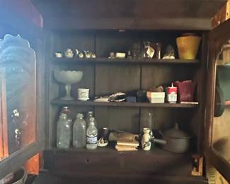 Antique Wooden China Cabinet second image