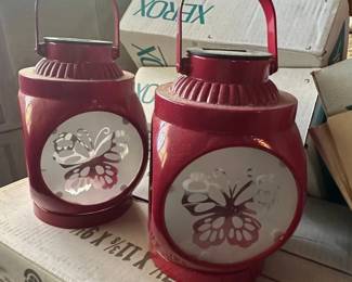 Plow  Hearth Solar Butterfly Lantern