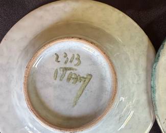 Set of Italian Ceramic Iris Floral Plates second image
