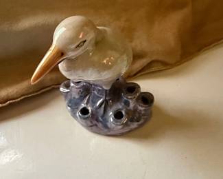 Lusterware Bird Flower Frog