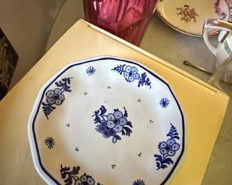 Delft Blue Floral Octagonal Plate
