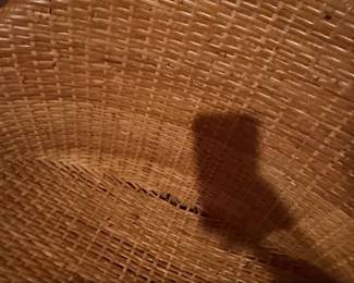 Set of Five MidCentury Modern Wicker Hoop Chairs with Metal Legs second image