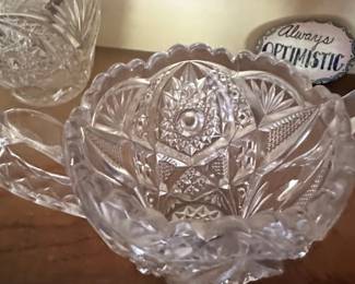 American Brilliant Cut Glass Sugar Bowl second image