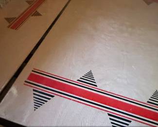 Vintage Art Deco Enamel Top Kitchen Table with Extension Leaves fourth image