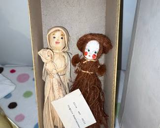 Vintage Corn Husk Dolls  Alice and Child, Virginia Mountaineer