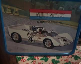 Auto Race Magnetic Game Kit Lunch Box with Thermos