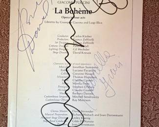 Metropolitan Opera La Bohme Playbill Signed by Luciano Pavarotti and Mirella Freni