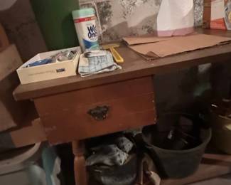 Antique Wooden Console Table with Drawer second image