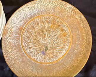 Stangl Pottery Peacock Charger Plate by C.D. Baccaro