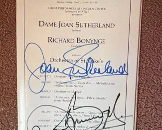 Dame Joan Sutherland and Richard Bonynge Autographed Program