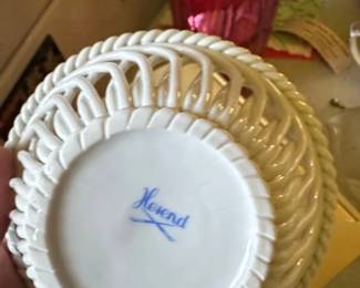 Herend Porcelain Rothschild Bird Open Weave Basket second image