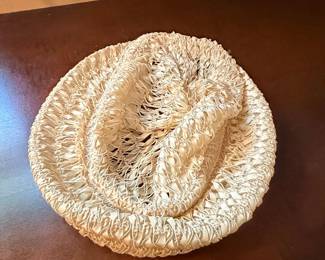 Vintage Smocked Raffia Sun Hat