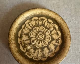 Vintage Ceramic Coasters with Floral Motif  Possibly Danish second image